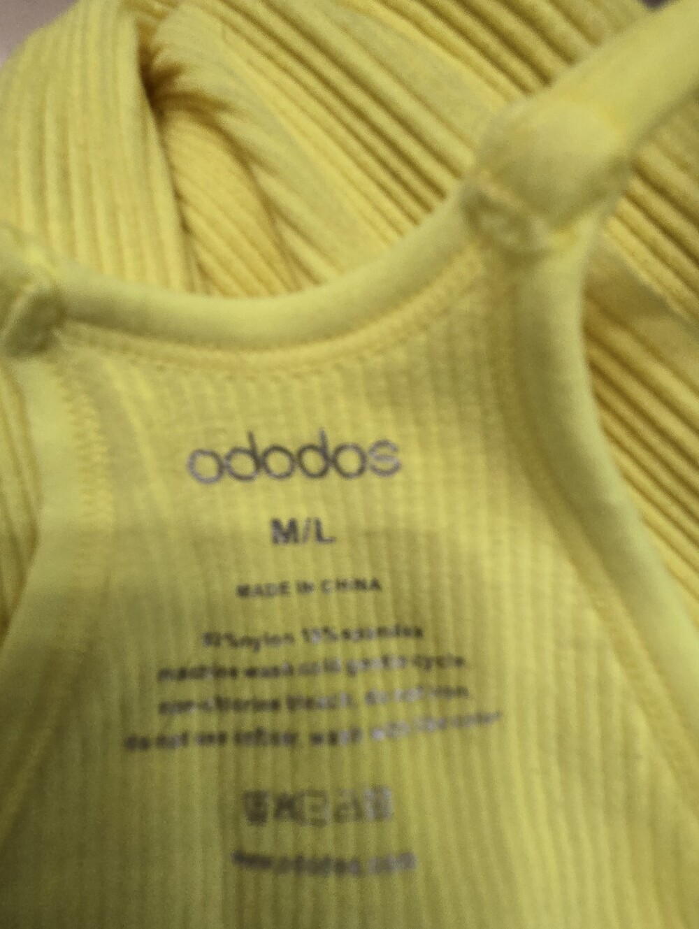 Women's Neon Yellow Ribbed Tank Top - Picture 4 of 4